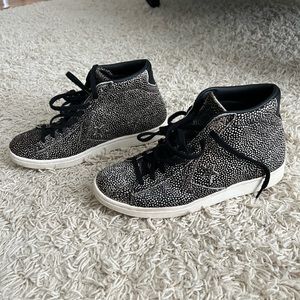 Converse leather pro mid pony hair sneakers